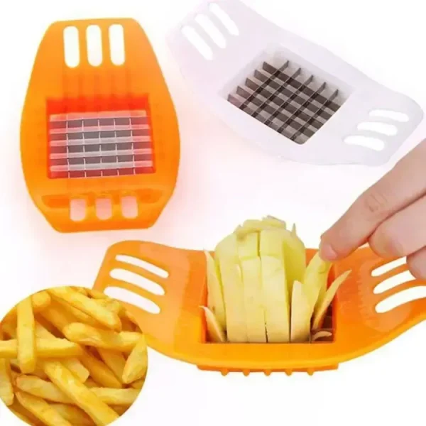 Multifunctional Potato Cutter & French Fry Maker – Stainless Steel Vegetable Slicer (Random Color)