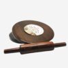 handcrafted wooden chakla roti rolling board brown finish durable kitchen tool