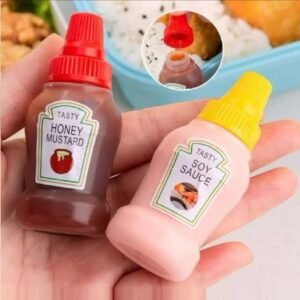 2-Piece Mini Squeeze Bottles for Ketchup & Mayo Sauce Containers