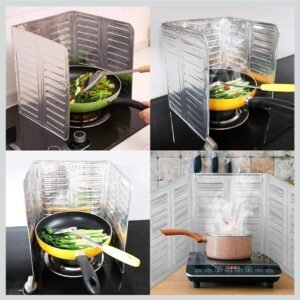 Aluminum Nonstick Oil Splash Guard for Gas Stove Cooking