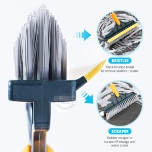 Alternative view of 2-in-1 Floor Scrub Brush with Long Handle & Squeegee Cleaner