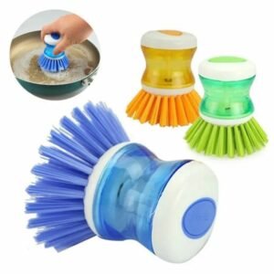 Self-Dispensing Dishwashing Brush with Soap Dispenser Kitchen Scrub Tool